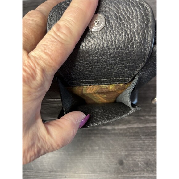 Vintage Brighton Purse Black And Brown Leather Handbag w/ Embossed Crocodile - Picture 10 of 12